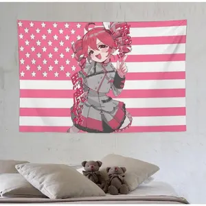 Tapestry Anime Hatsune Miku Kasane Teto Flag Funny Banner Tapestry Flag Suitable for Wall Decoration College Dormitory Indoor Outdoor Party Decoration Durable Room Decoration 3*5FT