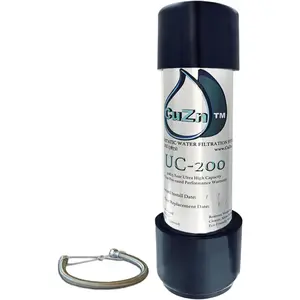 CuZn Under Sink Water Filter for Sink Faucet, 5 Year Filter Life, NSF/ANSI 42 & 372 Certified, Reduces PFAs, PFOS, Lead, Chlorine, Inline Faucet Connection, Improves Tap Water Taste
