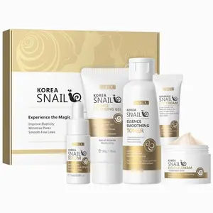 Korean Skin Care, Skin care set, Skin Care Kit Snail and Ginseng with Cleansing Gel, Toner, Eye Cream, Serum, Essence Cream 5pcs for Women Teen Girls Mom Daughter Mother's Day Birthday