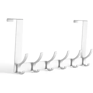 Over The Door Hooks, Door Hanger Hooks for Hanging, Over The Door Towel Racks for Bathroom with 12 Coat Hooks, Over The Door Hanger for Coats and Towels