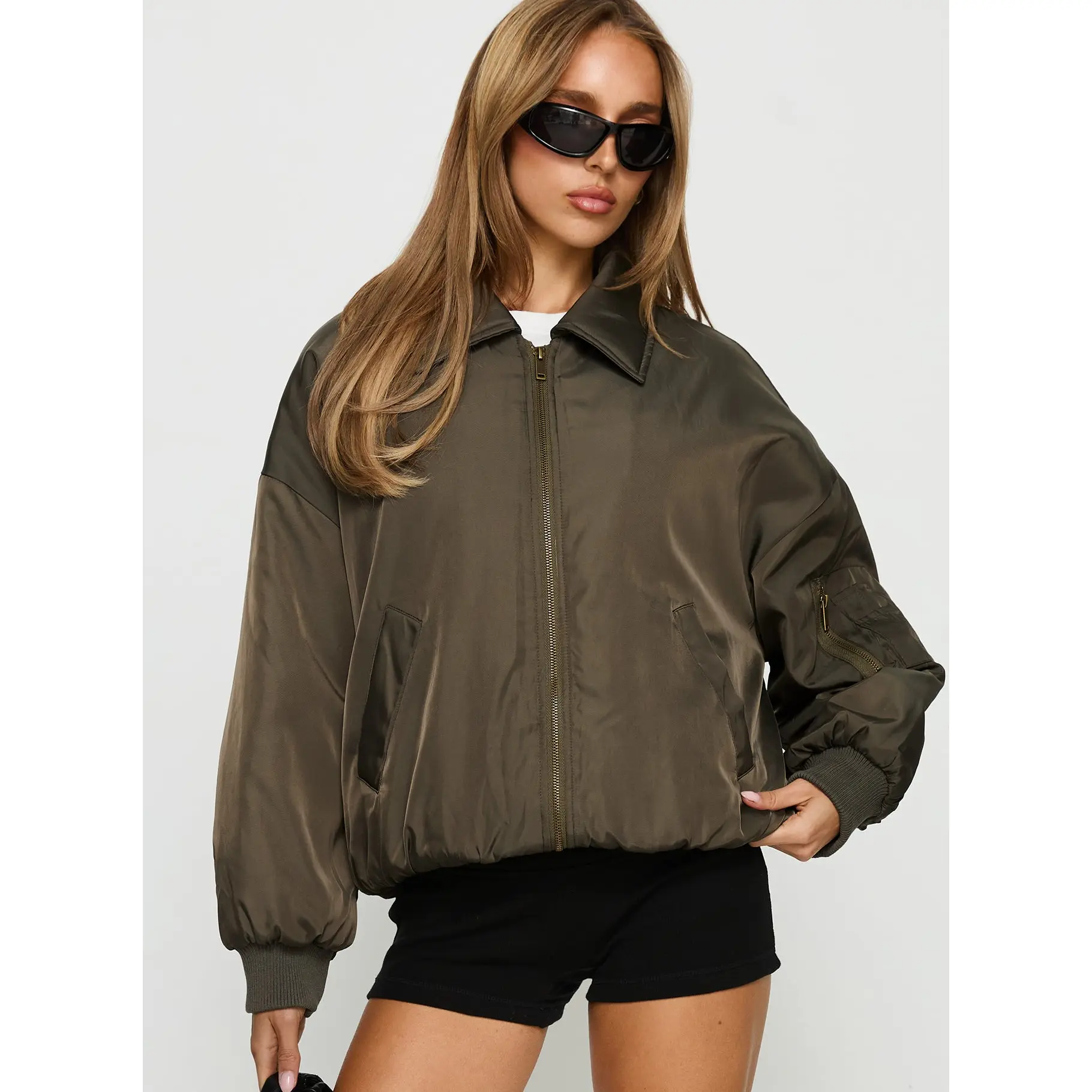 Say Less Bomber Jacket Khaki