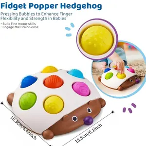Hedgehog Stacking Toy | Highly Entertaining And Educational, Enhances Reaction Ability And Fine Motor Skills. Pressing The Toy Makes It a Perfect Gift for Boys And Girls, Made of Red, Yellow, And Green Plastic