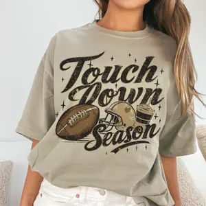 Football Tee Touchdown Season Football Tee Touch Down Season T-Shirt Girls Football Top Womans Top Football Casual Tshirt