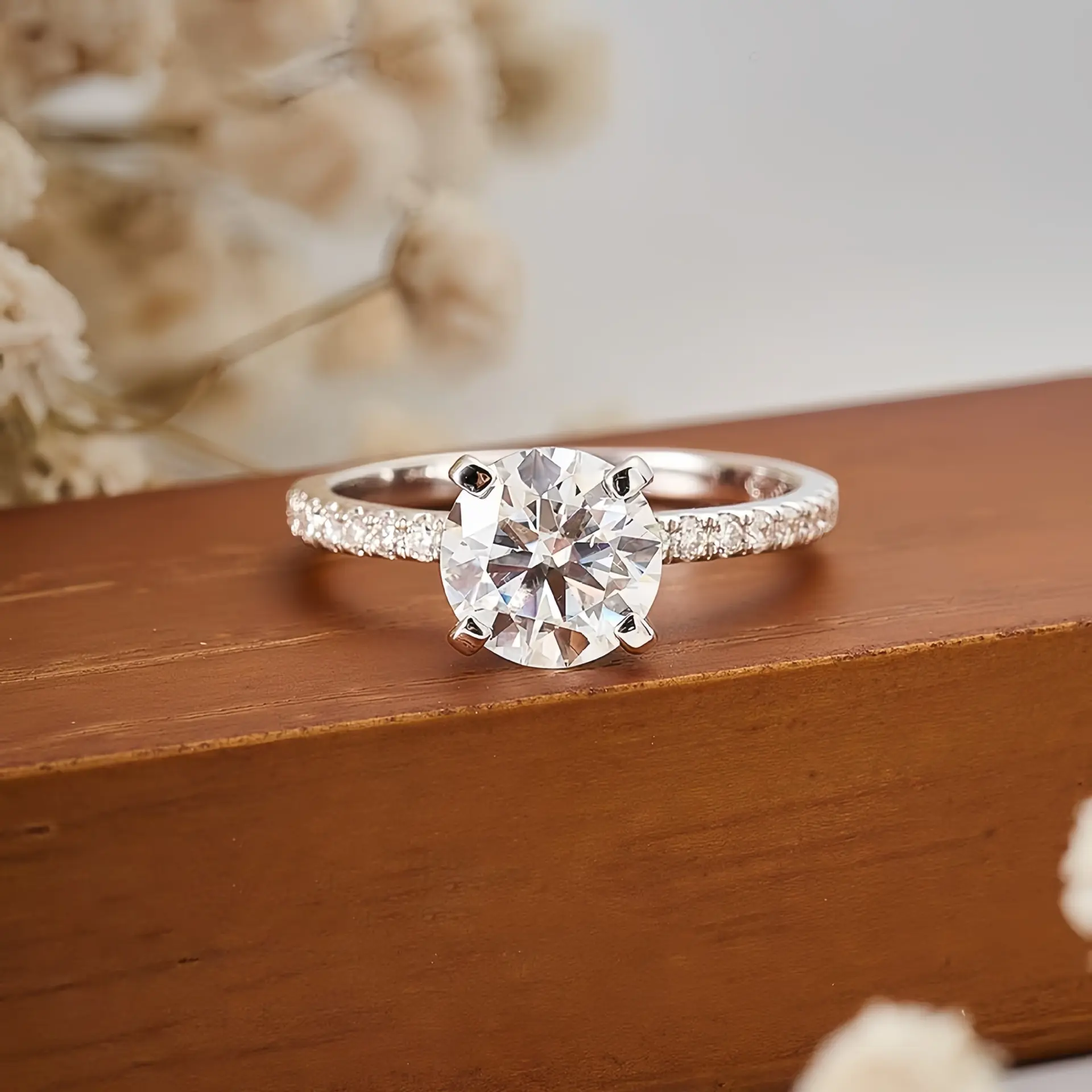 Four claw diamond ring