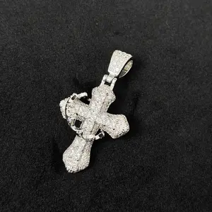 Crown Stainless Steel Cross Necklace | Genuine Zircon Center | Hypoallergenic, Waterproof, Never Fades