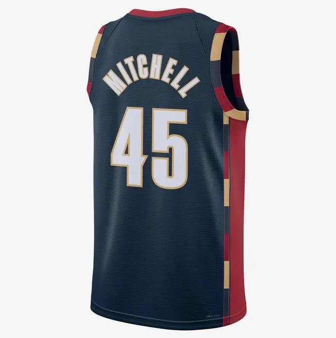 Donovan Mitchell #45 2026 basketball jersey with full logo, for both men and women.