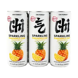 Chi Forest Pineapple Sparkling Water - 0 Sugar 0 Calorie 0 Fat, 330ml Cans (6 Pack) - Refreshing Summer Drink, Viral Soda Alternative