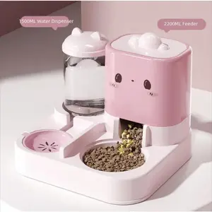 Cute Cloud Automatic Pet Feeder & Water Dispenser 2-in-1 for Cats and Small Dogs, Gravity Food Dispenser, No-Spill Dual Bowl, Large Capacity Daily Feeder🐶
