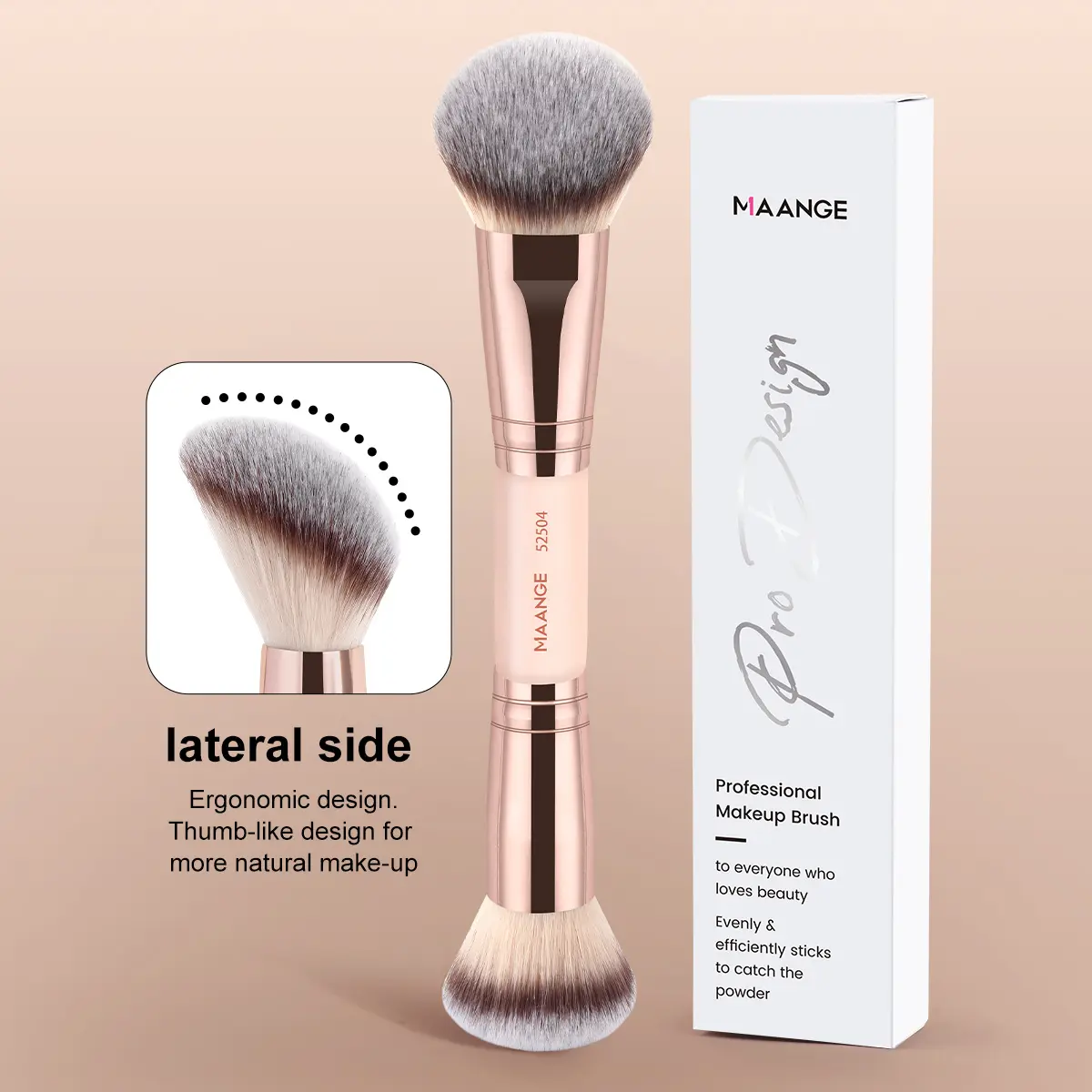 MAANGE 1pc Double-Headed Multifunctional Makeup Brush, Beauty Duo Brush, Dual Ended Makeup Brush, Sloping Foundation Brush Round Head Brush Blush Brush Concealer Brush, Soft Cosmetic Brushes, Face Makeup Brushes