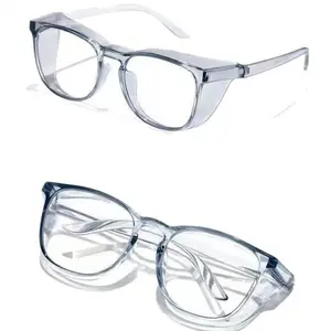 Anti-Fog Goggles with Interchangeable Lens - Windproof, Sandproof, Pollenproof & Droplet-Proof Protective Eyewear with -Fog Coating, Ergonomic Fit & Vision for Men & Women - Ideal for Outdoor, Travel, Epidemic Prevention (Grey Frame