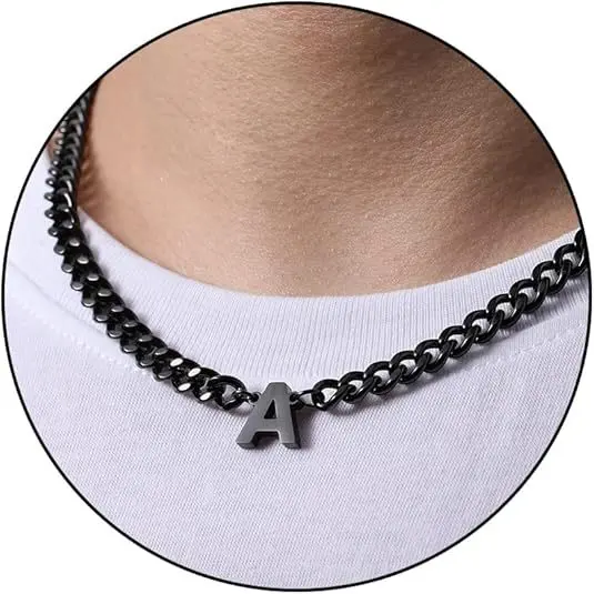 A letter necklace (black)