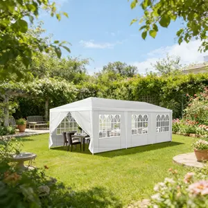 Party Tent 10' ×10'/20'/30' Outdoor Tent for Party Rainproof Wedding Tent Event with 0/5/7/8 Removable Sidewalls