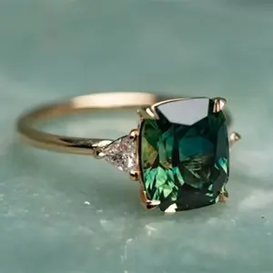 Women's Elegant Colorful Gemstone Decorated RingExquisite Trendy Ring, Fashionable Jewelry ForWomen As Engagement Anniversary Party JewelryGift, Brass Ring