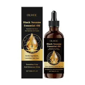 Ouhoe Sesame Hair Oil, Nourishes Root and Ends, Smooths and Moisturizes, Volumizing and Lustrous Essence, Hair Care Essential