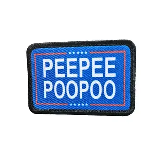 Peepee Poopoo Morale Patch 2"x3" with Hook and Loop Backing for Clothing and Bags High-Quality Durable Fun Expression Personality Patch