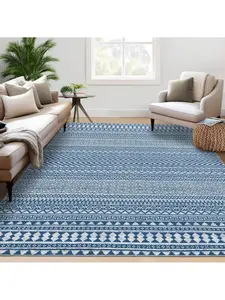 【Christmas Gift】10*13FT Boho Lines  Pearl Velvet Modern Printed Machine Washable Area Rug  Ultra Thin Non Slip Pet Friendly Floor Carpet Perfect  For Living Room Bedroom Kitchen Entryway Laundry & Bathroom Decor Non Slip Stain Resistant Easy To Clea