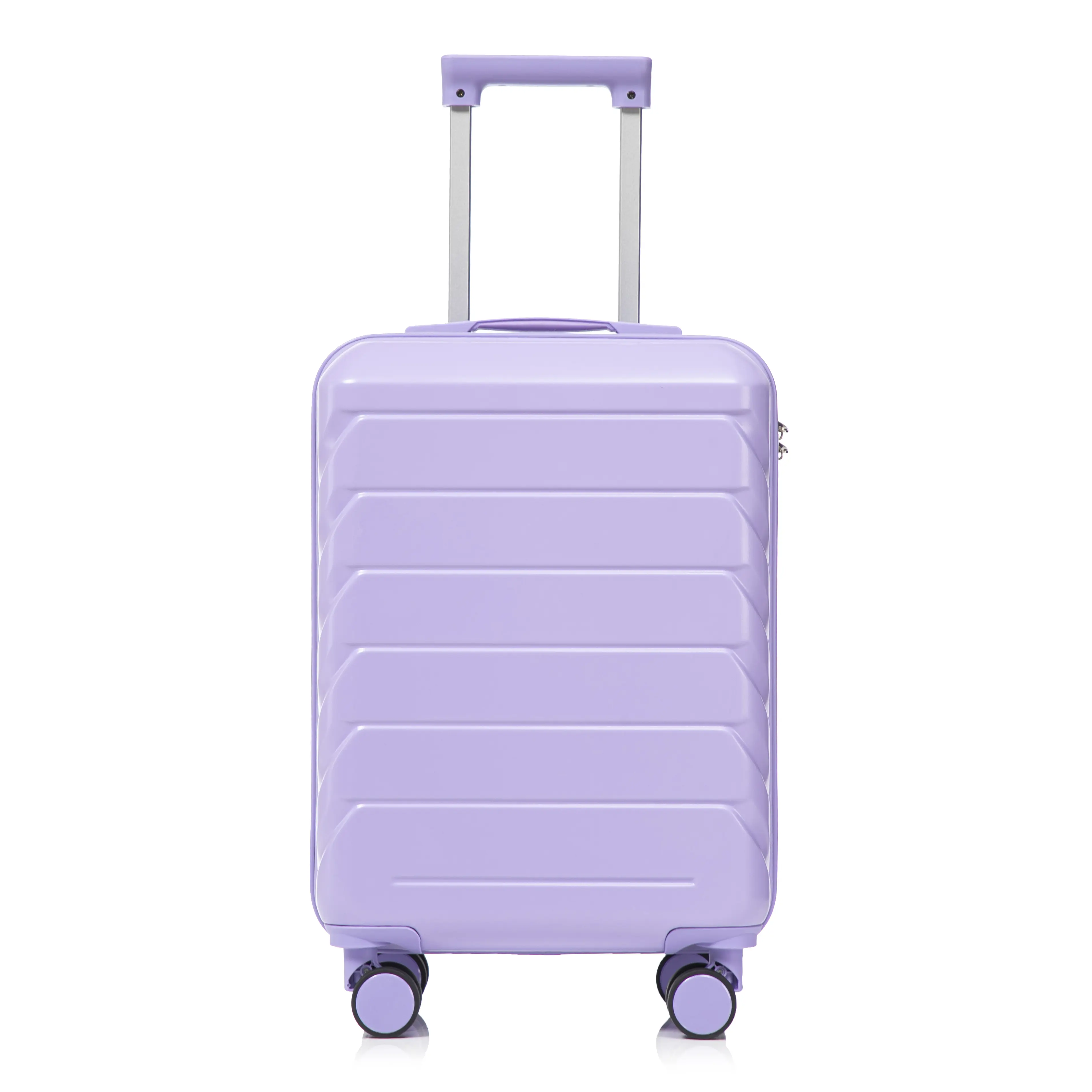 20 Inch ABS Hard Shell Travel Checked Luggage, Scratch Resistant Surface, Four Multi-Directional Wheels, Combination Lock, Blue+Purple Color Option, Lightweight Durable Suitcase for Travel, Vacation, Business Trips, Carry-On Bag