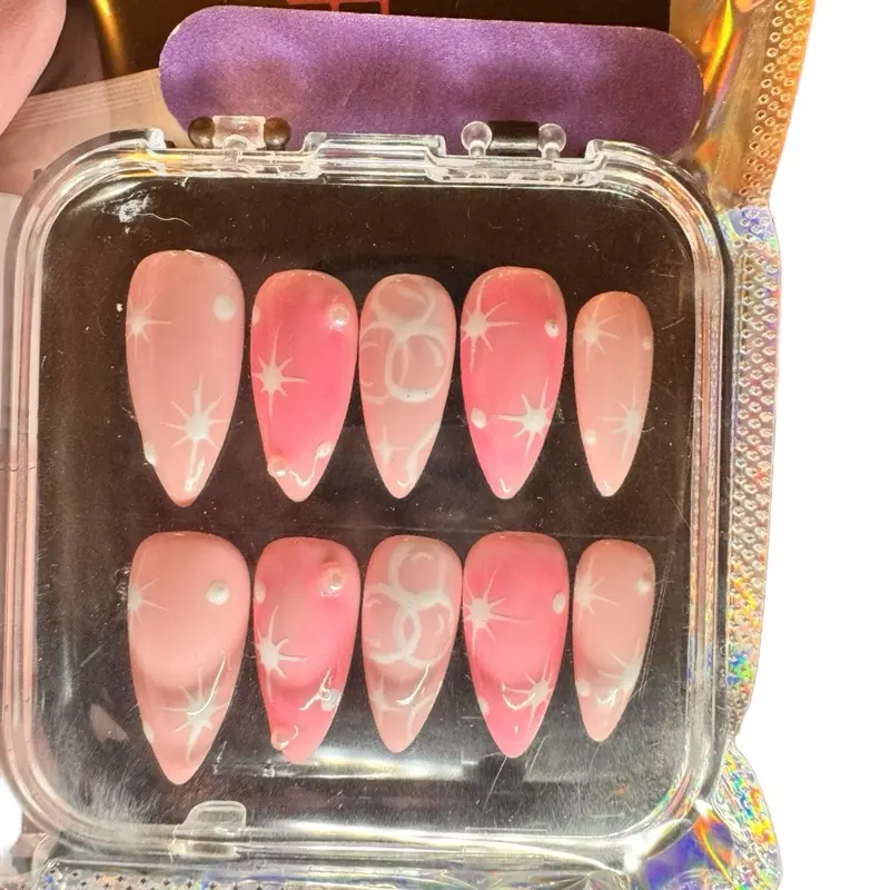 Pink bubble nails