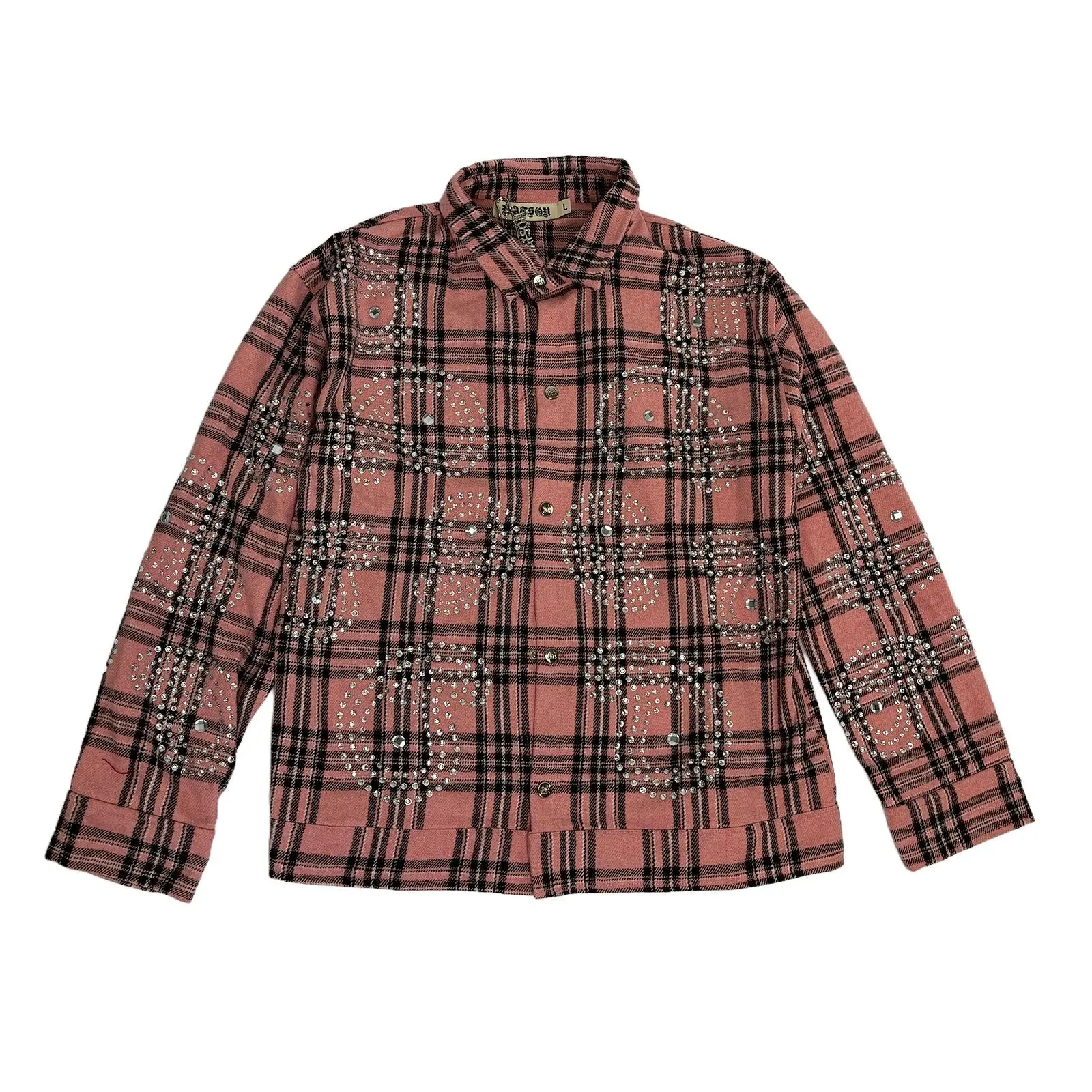WATSON BIG PAISLEY CRYSTAL LIGHT PINK FLANNEL SHIRT