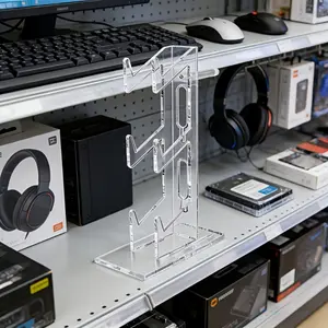 Game controller and headphone stand desktop display rack, suitable for game controllers and accessories, workspace organizer, minimalist storage box, modern storage device, ideal for console gamers and gaming enthusiasts