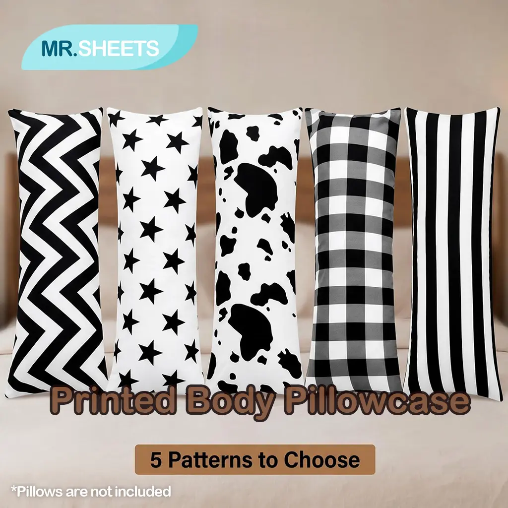 NTBAY Aesthetic Printed 20 x 54 Inches Body Pillowcase, Cute Patterned Durable Microfiber Bedding Cover with Envelope Closure, Wrinkle & Fade Resistant for Bedroom Decor Ideas, Wrinkle Resistant