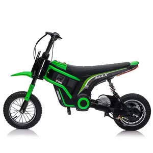 24V 14ah Kids Ride On 24V Electric Toy Motocross motor-cycle Dirt Bike-XXL large,Speeds up to 14.29MPH,Dual Suspension, Hand-Operated Dual Brakes, Twist Grip Throttle, Authentic Motocross Bike Geometry,Birthday/Christmas Gift For Child,Green