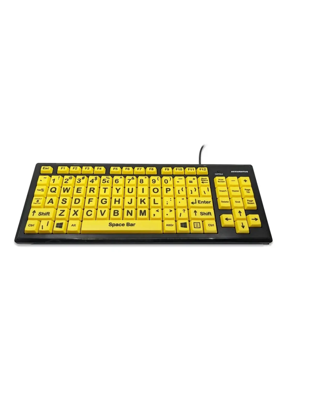 Ergoguys KYB-MON2VIS-UCUS Visually Impaired Users Keyboard - Black & Yellow, Bold Contrast, Extra Large Keys, Included USB Cable