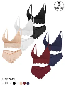 10pcs women lace lingerie set viral bra and panty combo with removable pads breathable comfortable