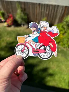 inuyasha, kagome, anime sticker, cute anime sticker, inuyasha sticker, kagome sticker, anime inuyasha, inuyasha and kagome, kawaii sticker, bike sticker, kagome cute, Decor Decorative Brush Waterproof