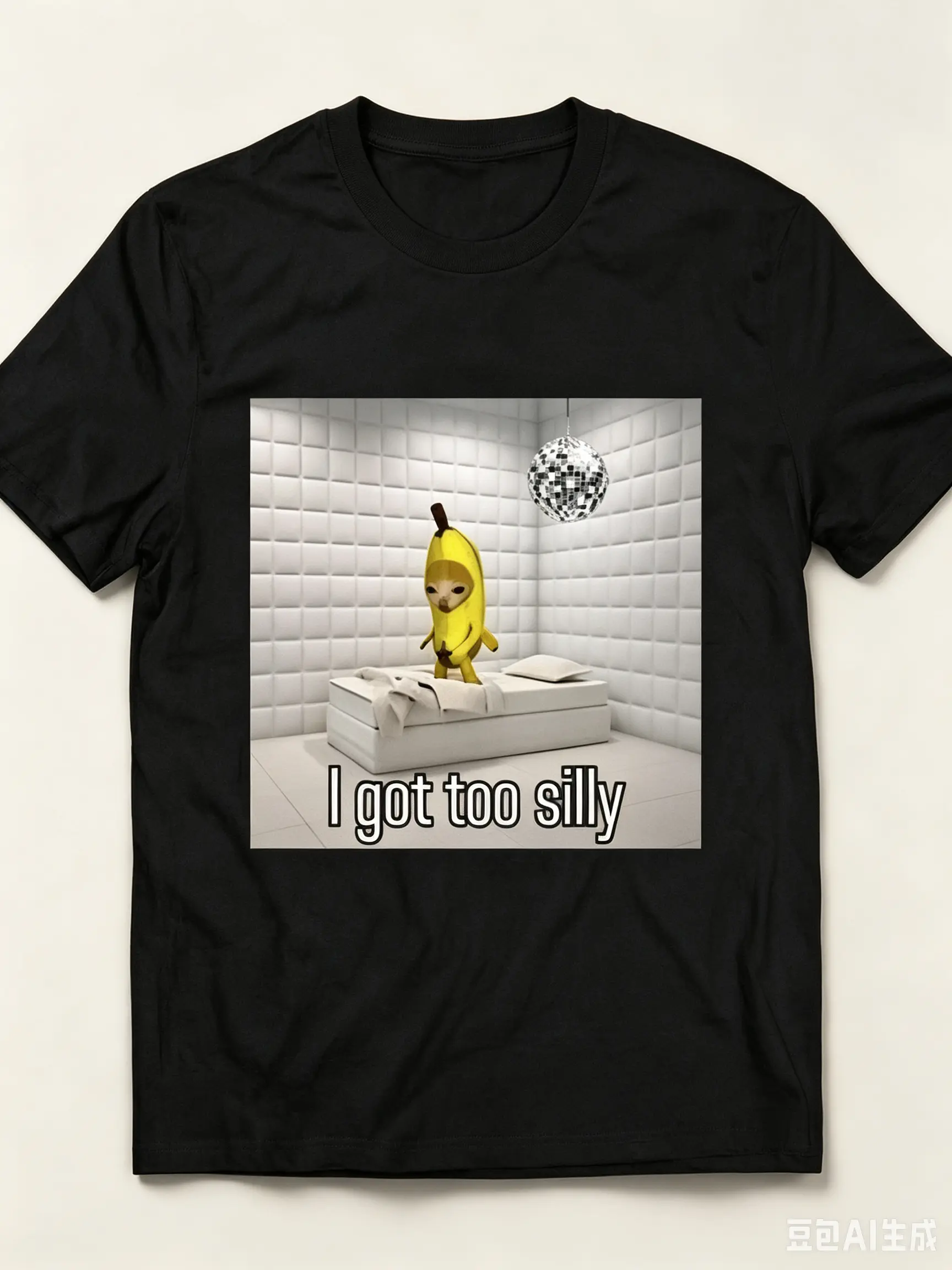 I Got Too Silly Shirt, Wake Up Act Silly, Crying Banana Sad Cat Meme, El Gato, Zoning Out Black Cat, Weirdcore, Cringey Shirts, Stupid Shirt