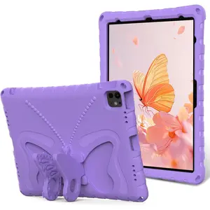 Case for iPad Air 13 Inch Case M3/M2 (2025/2024),Pro 12.9 inch 6th/5th/4th/3rd Generation Butterfly Stand Shockproof Protection Cover for pro 13 inch- Light Purple