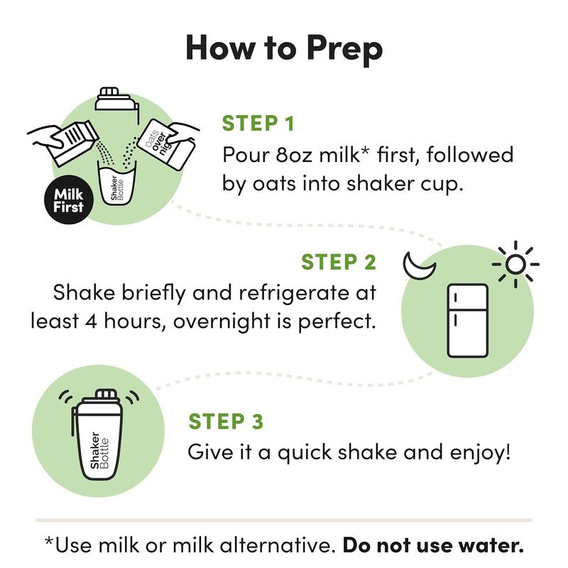 Creamy Overnight Oats Variety (16 + Shaker)  High Protein 5g Fiber, Green Apple Cinnamon  Coconut Cream Pie