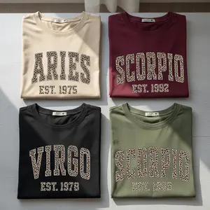 [LEAVE A NOTE OR NOT EST YEAR] Full 12 Minimalist Zodiac t-shirt – Astrology Sign “EST.” Year t-shirt for Men and Women, Minimalist Unisex Pullover, Perfect Horoscope Gift for Zodiac Lovers