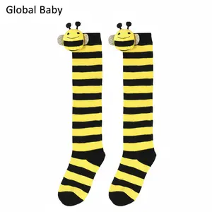 Global Baby  Knee High Socks Cosplay Striped Stockings for  Girls Bee Costume Kids' Plush Striped Knee-High Socks - Festive Holiday Wear for Boys &amp Bee Pattern