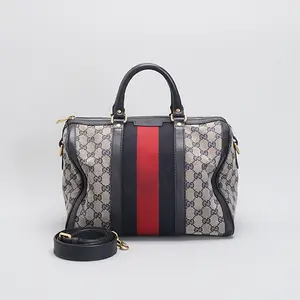 Pre-owned GUCCI canvas Tote Bags Vintage Web Ophidia large boston bag BG22004287