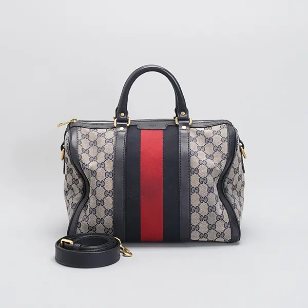 Pre-owned GUCCI canvas Tote Bags Vintage Web Ophidia large boston bag BG22004287