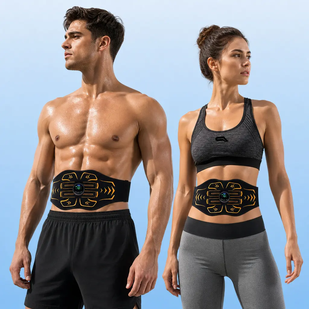EMS Muscle Massage Belt - High-Quality, Breathable, Rechargeable, Multimodal Electric Stimulator with Stable Multi-Gear for Fitness Training, Waist-Fitting