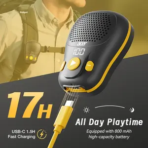 Portable Wireless Speaker - USB Charging, 10+ Hours of Playtime, for Parties, Bathrooms, Travel, Cycling And Outdoor Activities, Clip-On Design, Holiday Gift/Birthday Surprise