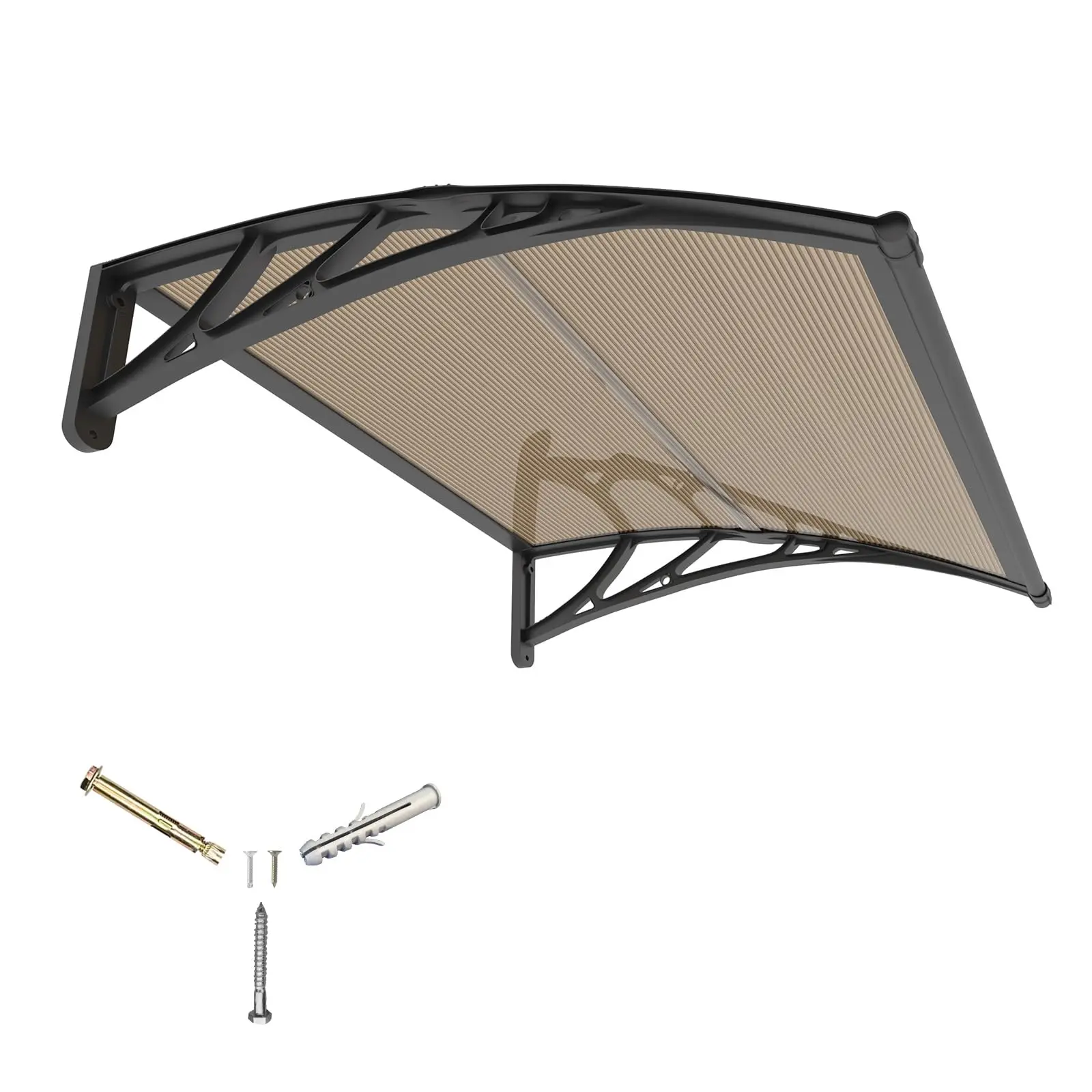 Door Awning with ABS Bracket, 32x40 in Polycarbonate Front Door Canopy, Outdoor Porch & Window Awning, Exterior Entryway Rain Snow UV Protection, Modern Door Shelter Cover