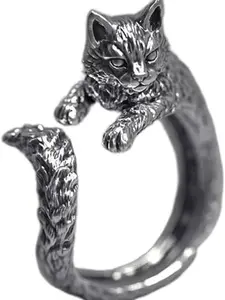 Cat Silver Ring, Gothic Cat Ring, Minimal Ring,  Silver Cat Jewelry,  Animal Ring, Punk Ring
