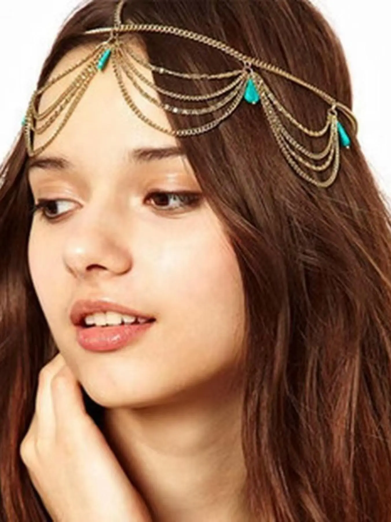 Boho Fringe Headband with Gold Chain, Minimalist Vintage Bling Hair Accessory, Stylish Women's Fashion Jewelry, Perfect for Daily Wear, Vintage Hair Accessories