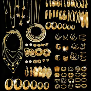 Women's Elegant Jewelry Set Including Earrings Pendant Necklace Ring Bracelet, Fashionable Pearl Butterfly Heart Star Moon Design