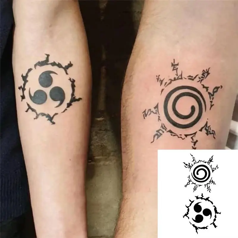 3 Pcs Uchiha Sasuke-Sabaku no Gaara Anbu Cartoon Print Waterproof Temporary Tattoos - Halloween Cosplay Accessory for Anime Fans (Home Decor Accessory)