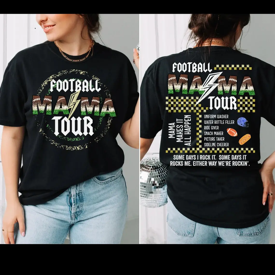 100% Cotton Football mom shirt, Football mama tour tee, Sports mama t - shirt, Gift for football mom, Mother's day gift, Football Mama Shirt, Sports Mom Tees