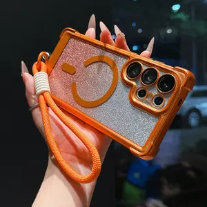 2026 New Samsung S26U Airbag Drop-Proof Tactile Acrylic Magnetic Wireless Charging Case for Samsung S25 Ultra, S25FE Slim, S24 Ultra Hollow Magnetic Ring, S24+ Cellular Magsafe Magnetic, S24 Ultra Thin, S25 Matte