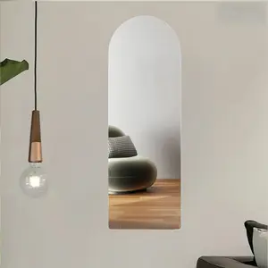 1pc, Household decoration supplies, Simple design, 2D acrylic mirror, easy to install, modern home & door decoration easy peel off wall stickers, floor mirror for living room, durable and lightweight, suitable for walls and doors