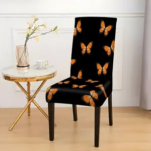2pcs/4pcs/6pcs elastic chair covers, 2D flat printing, beautiful butterfly pattern. The elastic chair covers are used to decorate the seat protection covers, and are suitable for restaurants, kitchens, weddings, and parties Dining Chair Slipcover.
