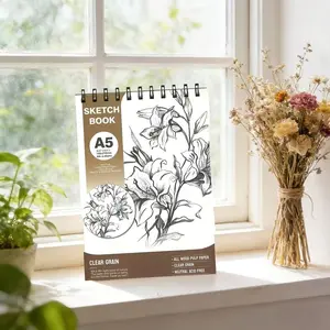 Professional A5 Sketchbook for Artists, Blank Notebook for Drawing Enthusiasts, Ideal for Art Students and Hobbyists