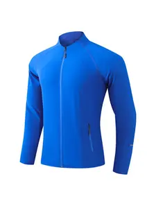 New Running Lightweight Sports Sun Protection Windbreaker, Summer Quick Dry Stand Collar Open Front Long Sleeve Couple Outdoor Casual Zipper Hoodie Jacket