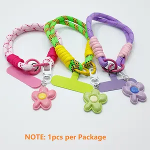 Multicolor Flower Phone Lanyard, Short Smartphone Camera Strap, Keychain Accessory, Fashionable and Versatile, Daily Use, Universal